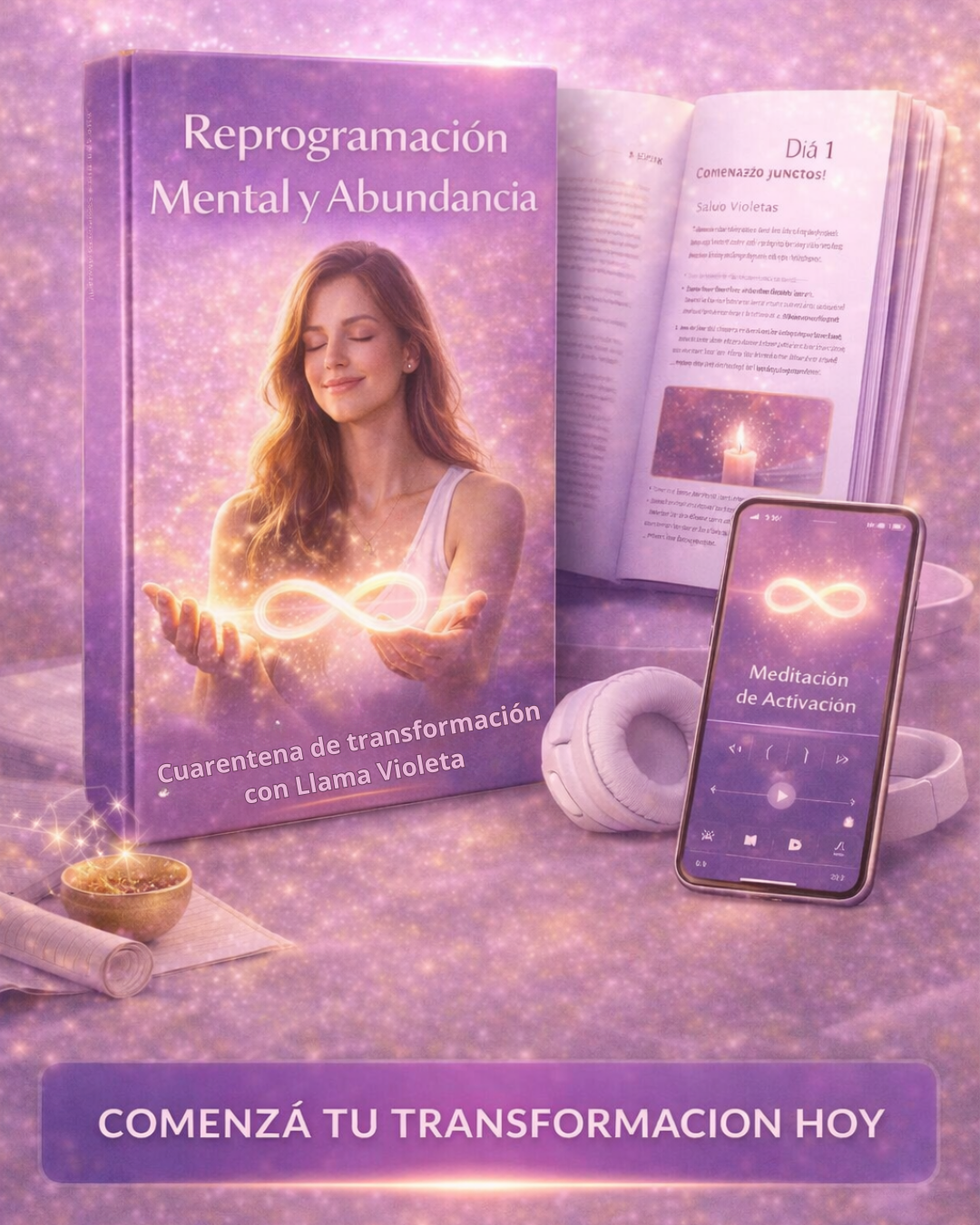 Llama Violeta y Abundancia Cuarentena energética de 40 días para limpiar bloqueos y abrirte a recibir